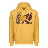 Mustard peace love football Premium Hoodie - AdoDesignShop