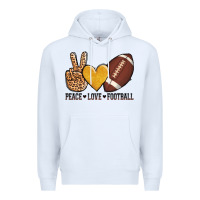 White peace love football Premium Hoodie - AdoDesignShop