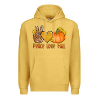 Antique Gold peace love fall Premium Hoodie - AdoDesignShop