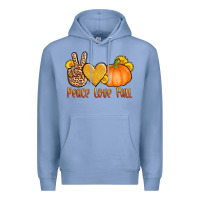 Colony Blue peace love fall Premium Hoodie - AdoDesignShop