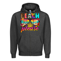 Charcoal Heather beach please Zipper Hoodie - RanaPortraitStore