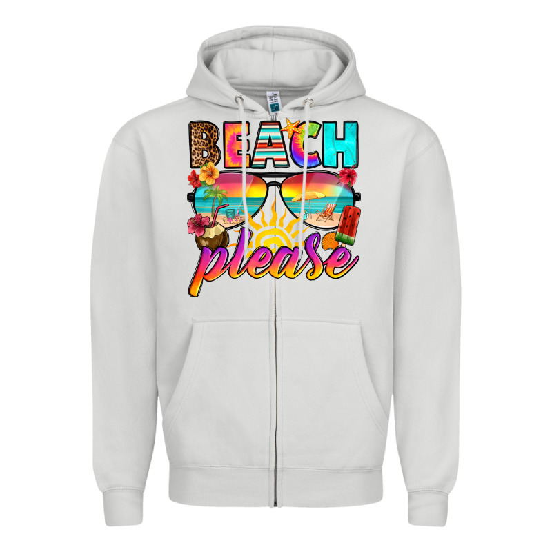 Beach Please Zipper Hoodie by RanaPortraitStore | Teevron
