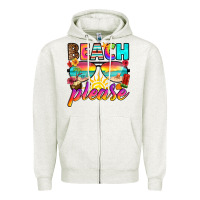 Oatmeal Heather beach please Zipper Hoodie - RanaPortraitStore