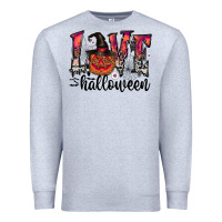 Heather Grey love halloween Premium Sweatshirt - CowhideDigitalArt