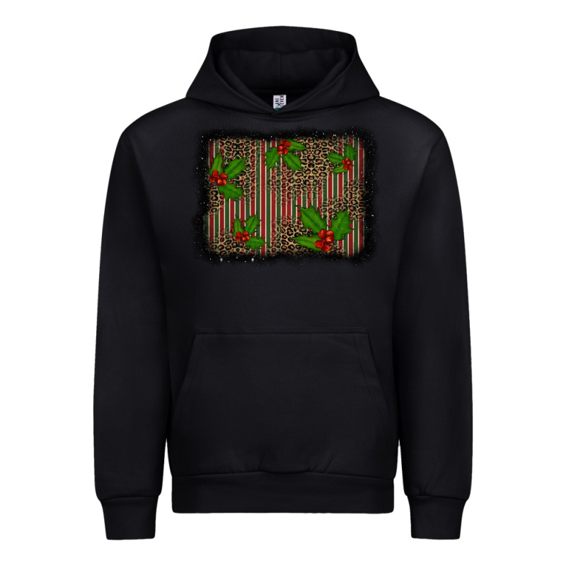Christmas Plaid Leopard Mistletoe Background Urban Hoodie by BarkalooDesign | Teevron