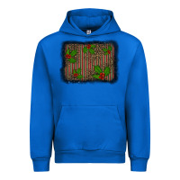 Cobalt christmas plaid leopard mistletoe background Urban Hoodie - BarkalooDesign