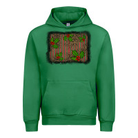 Emerald christmas plaid leopard mistletoe background Urban Hoodie - BarkalooDesign