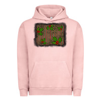 Pigment Salmon christmas plaid leopard mistletoe background Urban Hoodie - BarkalooDesign