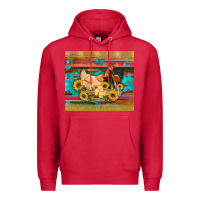 Cardinal western coop animals farm chicken chick rooster sunflowers wooden sera Premium Hoodie - Artiststas