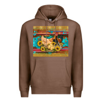 Chestnut western coop animals farm chicken chick rooster sunflowers wooden sera Premium Hoodie - Artiststas