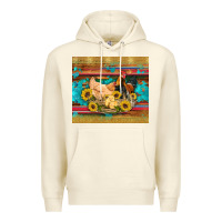 Sandshell western coop animals farm chicken chick rooster sunflowers wooden sera Premium Hoodie - Artiststas
