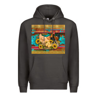 Smoke western coop animals farm chicken chick rooster sunflowers wooden sera Premium Hoodie - Artiststas