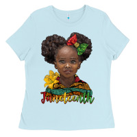 Baby Blue juneteenth african girl Ladies Tee - BarkalooDesign