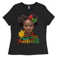 Black juneteenth african girl Ladies Tee - BarkalooDesign