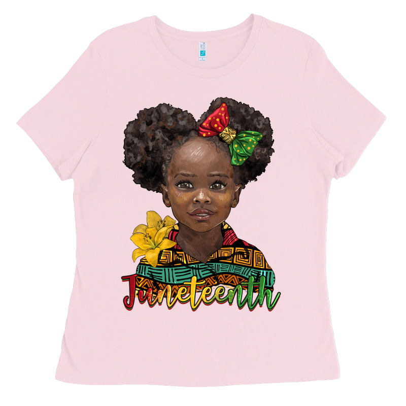 Juneteenth African Girl Ladies Tee by BarkalooDesign | Teevron