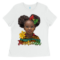 White juneteenth african girl Ladies Tee - BarkalooDesign