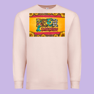 Beer And Sunshine Skinny Metal Can Holder Premium Sweatshirt Designed By Hra Design Shop