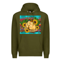 Army Green western chicks coop animals sunflowers cactus serape leopard turquoise Premium Hoodie - Artiststas