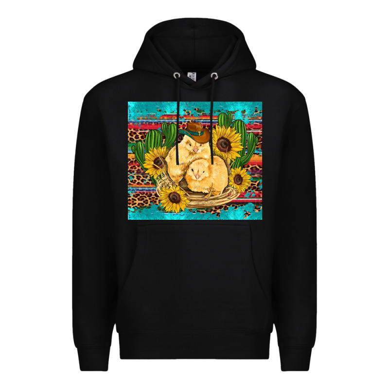 Western Chicks Coop Animals Sunflowers Cactus Serape Leopard Turquoise Premium Hoodie by Artiststas | Teevron