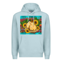 Blue Mist western chicks coop animals sunflowers cactus serape leopard turquoise Premium Hoodie - Artiststas