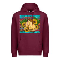 Burgundy western chicks coop animals sunflowers cactus serape leopard turquoise Premium Hoodie - Artiststas
