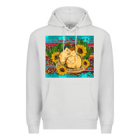 Dove Grey western chicks coop animals sunflowers cactus serape leopard turquoise Premium Hoodie - Artiststas