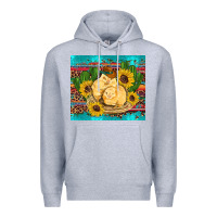 Heather Grey western chicks coop animals sunflowers cactus serape leopard turquoise Premium Hoodie - Artiststas