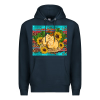 Navy western chicks coop animals sunflowers cactus serape leopard turquoise Premium Hoodie - Artiststas
