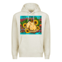 Oatmeal Heather western chicks coop animals sunflowers cactus serape leopard turquoise Premium Hoodie - Artiststas