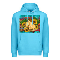 Ocean Blue western chicks coop animals sunflowers cactus serape leopard turquoise Premium Hoodie - Artiststas