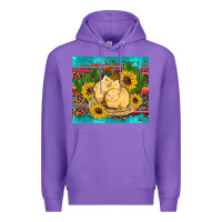 Purple western chicks coop animals sunflowers cactus serape leopard turquoise Premium Hoodie - Artiststas