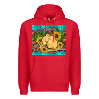 Red western chicks coop animals sunflowers cactus serape leopard turquoise Premium Hoodie - Artiststas