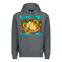 Rock western chicks coop animals sunflowers cactus serape leopard turquoise Premium Hoodie - Artiststas
