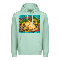 Seafoam western chicks coop animals sunflowers cactus serape leopard turquoise Premium Hoodie - Artiststas