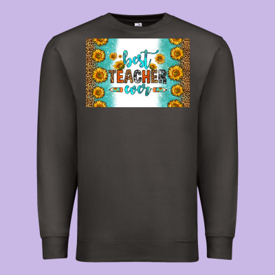 Best Teacher Ever Skinny Metal Can Holder Premium Sweatshirt Designed By Hra Design Shop