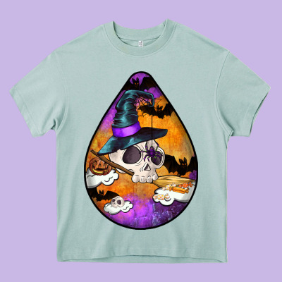 Hallowen Teardrop Heavy Core Tee Designed By Lillyallendesigns