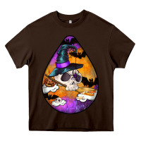 Chocolate Brown Hallowen Teardrop Heavy Core Tee - LillyAllenDesigns