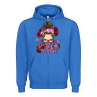 True Royal one loved teacher messy bun Zipper Hoodie - RanaPortraitStore