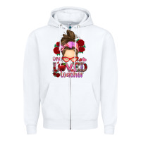 White one loved teacher messy bun Zipper Hoodie - RanaPortraitStore