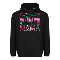 Black my favorite valentine calls me mama Heavyweight Hoodie - Zillion Design Studio