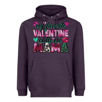 Plum my favorite valentine calls me mama Heavyweight Hoodie - Zillion Design Studio