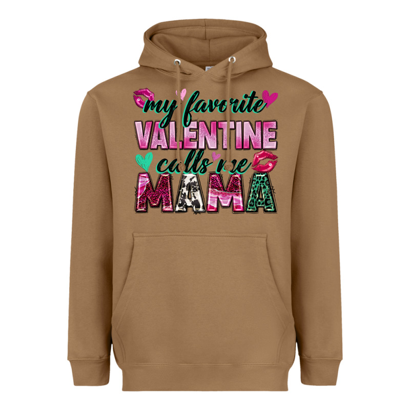 My Favorite Valentine Calls Me Mama Heavyweight Hoodie by Zillion Design Studio | Teevron