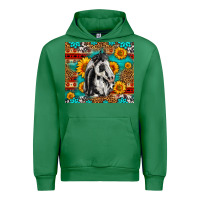 Emerald Aztec Sunflowers Horse Urban Hoodie - LillyAllenDesigns