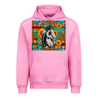 Fuchsia Pink Aztec Sunflowers Horse Urban Hoodie - LillyAllenDesigns