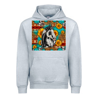 Heather Grey Aztec Sunflowers Horse Urban Hoodie - LillyAllenDesigns