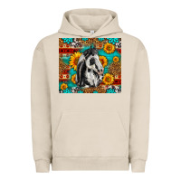 Pigment French Oak Aztec Sunflowers Horse Urban Hoodie - LillyAllenDesigns