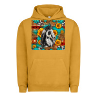 Pigment Peanut Butter Aztec Sunflowers Horse Urban Hoodie - LillyAllenDesigns