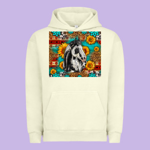 Aztec Sunflowers Horse Urban Hoodie Designed By Lillyallendesigns