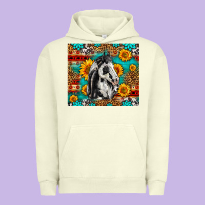 Aztec Sunflowers Horse Urban Hoodie Designed By Lillyallendesigns