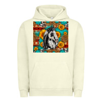 Pigment Pistachio Aztec Sunflowers Horse Urban Hoodie - LillyAllenDesigns